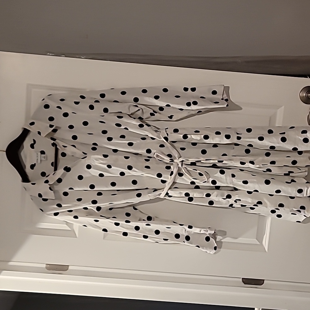 Polka dot tie waist dress, XXL